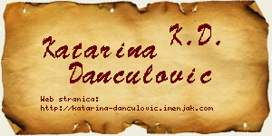 Katarina Dančulović vizit kartica